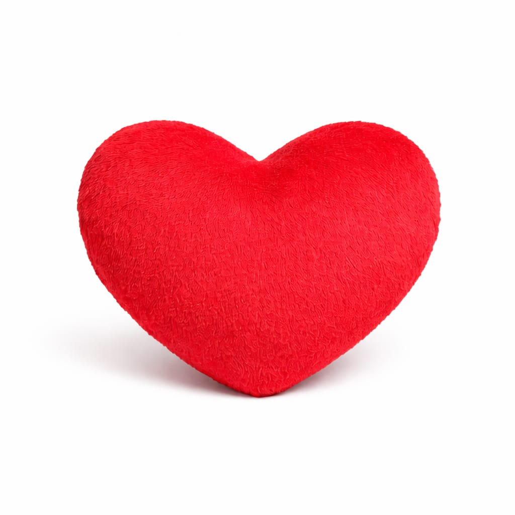 Solid Color Heart-Shaped Cushion. 46X36CM