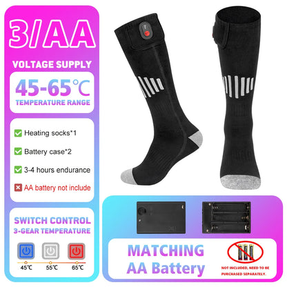 Winter Warm Socks 5000Mah USB Rechargeable Heated Socks Outdoor Heated Boots Snowmobile Ski Socks 65℃ Heated Socks