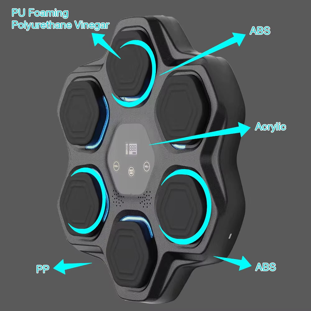 2024 Professional One-Punch Wall Music Boxing Machine Gym Music Target Trainer Color Electronic Home Fitness Equipment for Adult