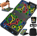 Push up Board, Foldable Fitness Training System 20 in 1 Multi Functional Home Gym Equipment for Upper Body Strength Training Burn Fat Sculpt Shoulders Chest Back Triceps
