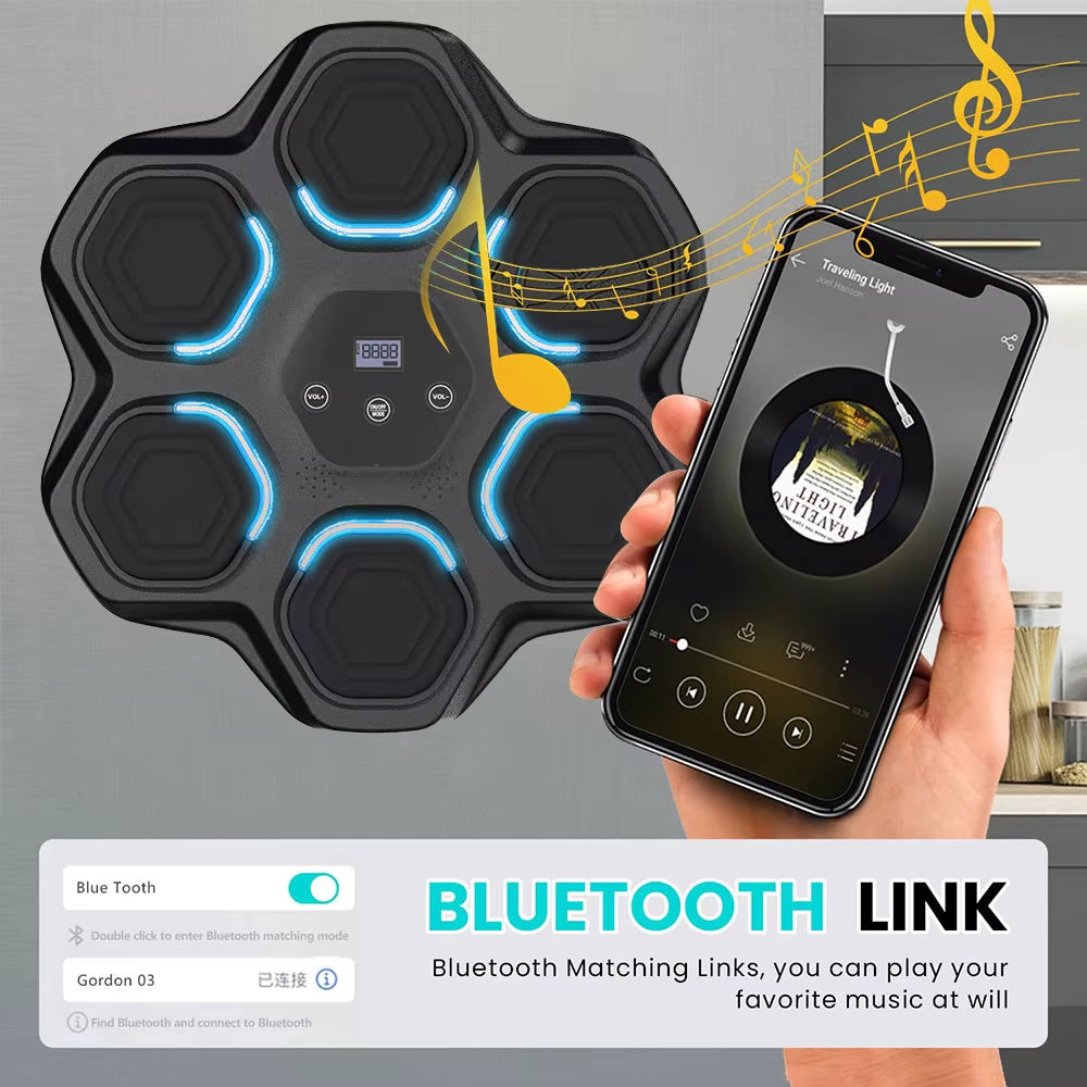 2024 Professional One-Punch Wall Music Boxing Machine Gym Music Target Trainer Color Electronic Home Fitness Equipment for Adult