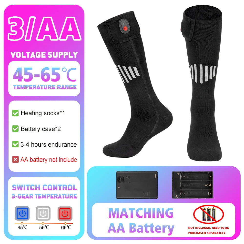 Winter Warm Socks 5000Mah USB Rechargeable Heated Socks Outdoor Heated Boots Snowmobile Ski Socks 65℃ Heated Socks
