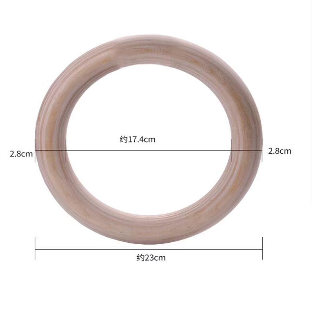 28MM Wood Gymnastic Rings Non-Slip Wooden Ring with Adjustable Straps for Home Fitness Pull up Strength Training